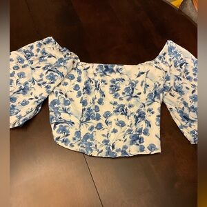 Blue floral Abercrombie shirt